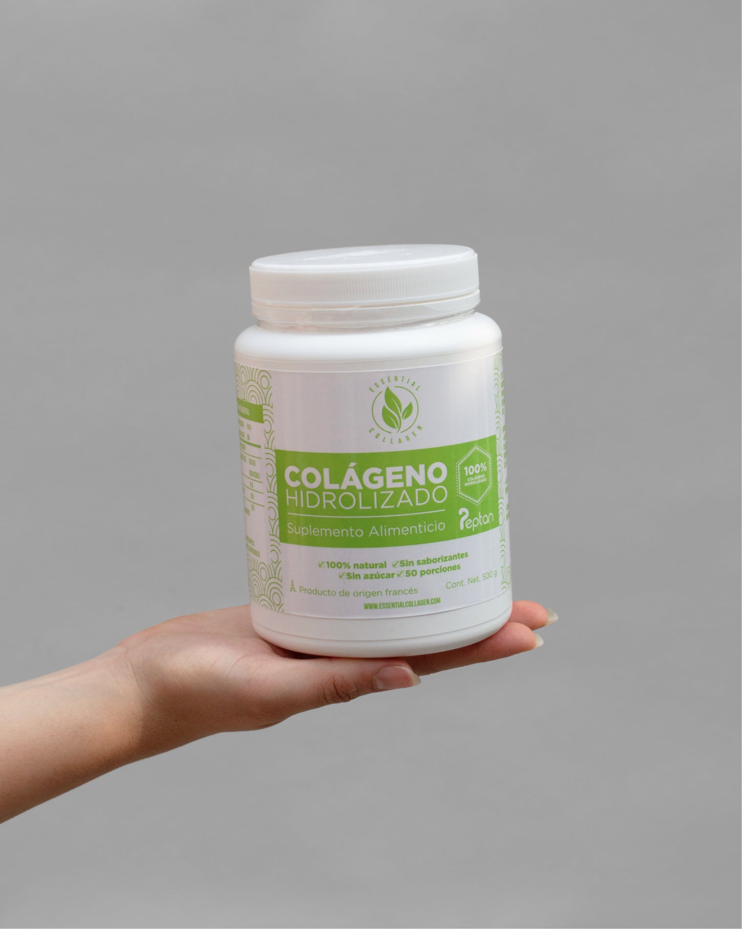 Colágeno hidrolizado bovino en polvo de origen francés, diseñado para personas activas, ideal para apoyar la recuperación muscular, articulaciones y el rendimiento físico dentro de rutinas deportivas.